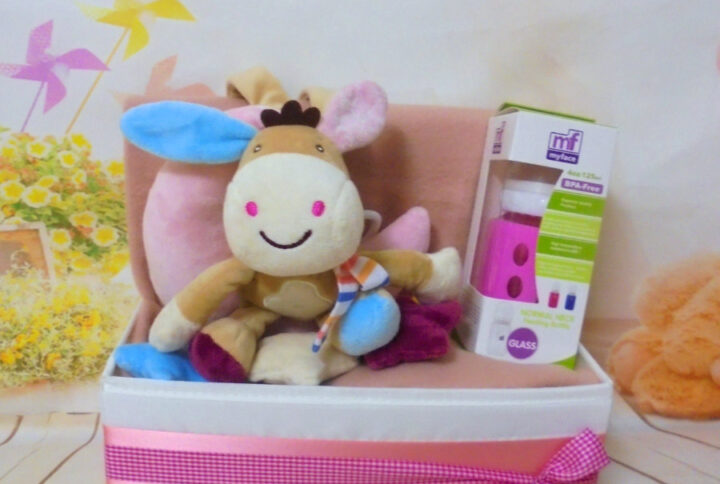 Baby gift box music toy pink