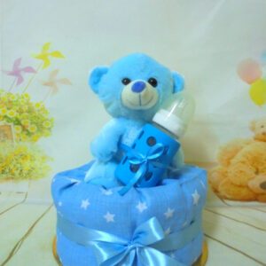 Little Baby Blue μωρότουρτα με μπιμπερό MyFace και λούτρινο αρκουδάκι