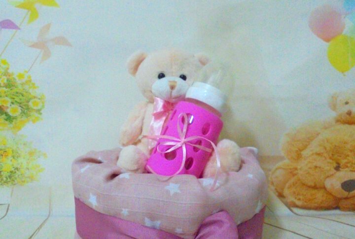 Little baby pink μωρότουρτα diaper cake