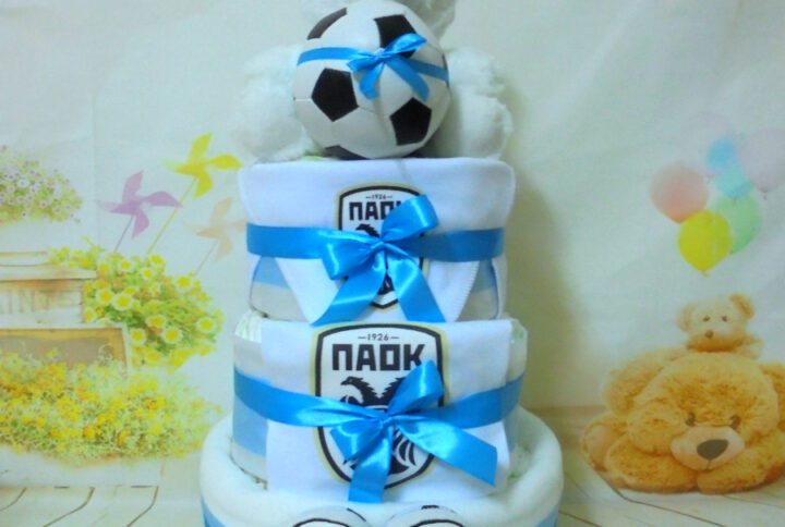 baby παοκ 3όροφη μωρότουρτα