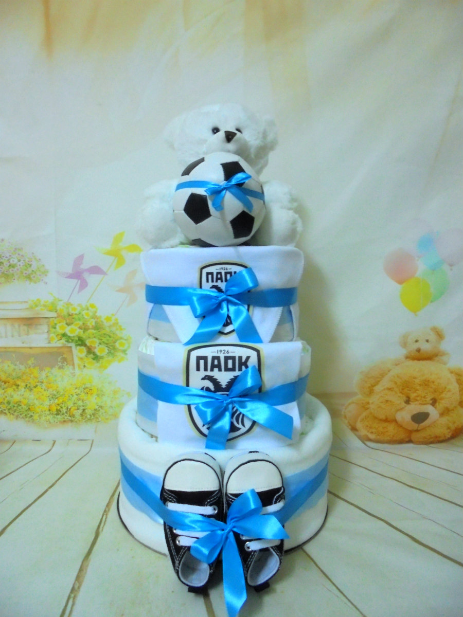 baby παοκ 3όροφη μωρότουρτα