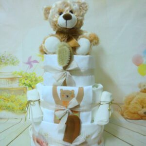 Happy teddy unisex 3όροφη μωρότουρτα