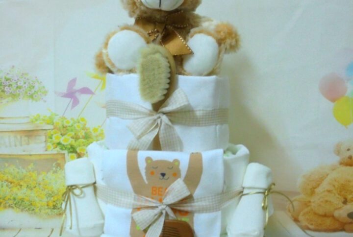 Happy teddy unisex 3όροφη μωρότουρτα