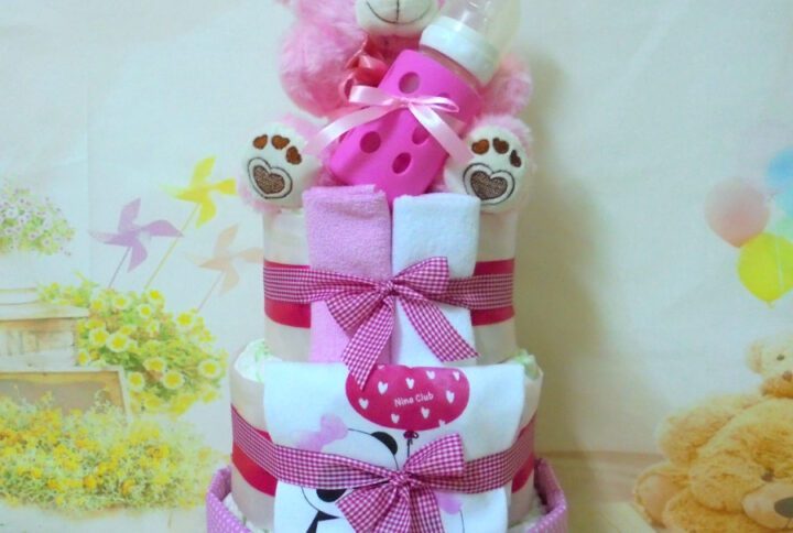 baby girl 3όροφη μωρότουρτα