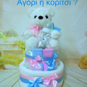 Gender reveal 2όροφη μωρότουρτα