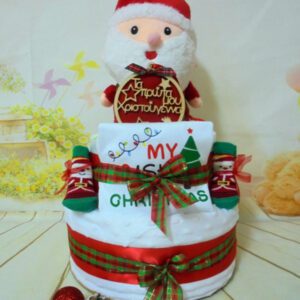 Τα πρώτα μου Χριστούγεννα 2όροφη μωρότουρτα