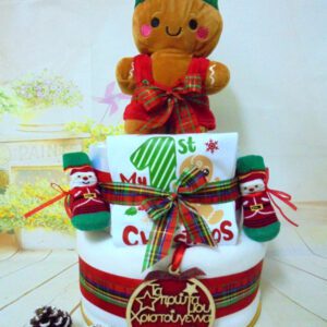 Χριστουγεννιάτικο μπισκοτάκι (boy) 2όροφη μωρότουρτα