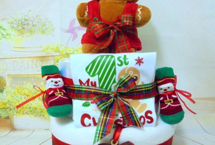 Χριστουγεννιάτικο μπισκοτάκι (boy) 2όροφη μωρότουρτα