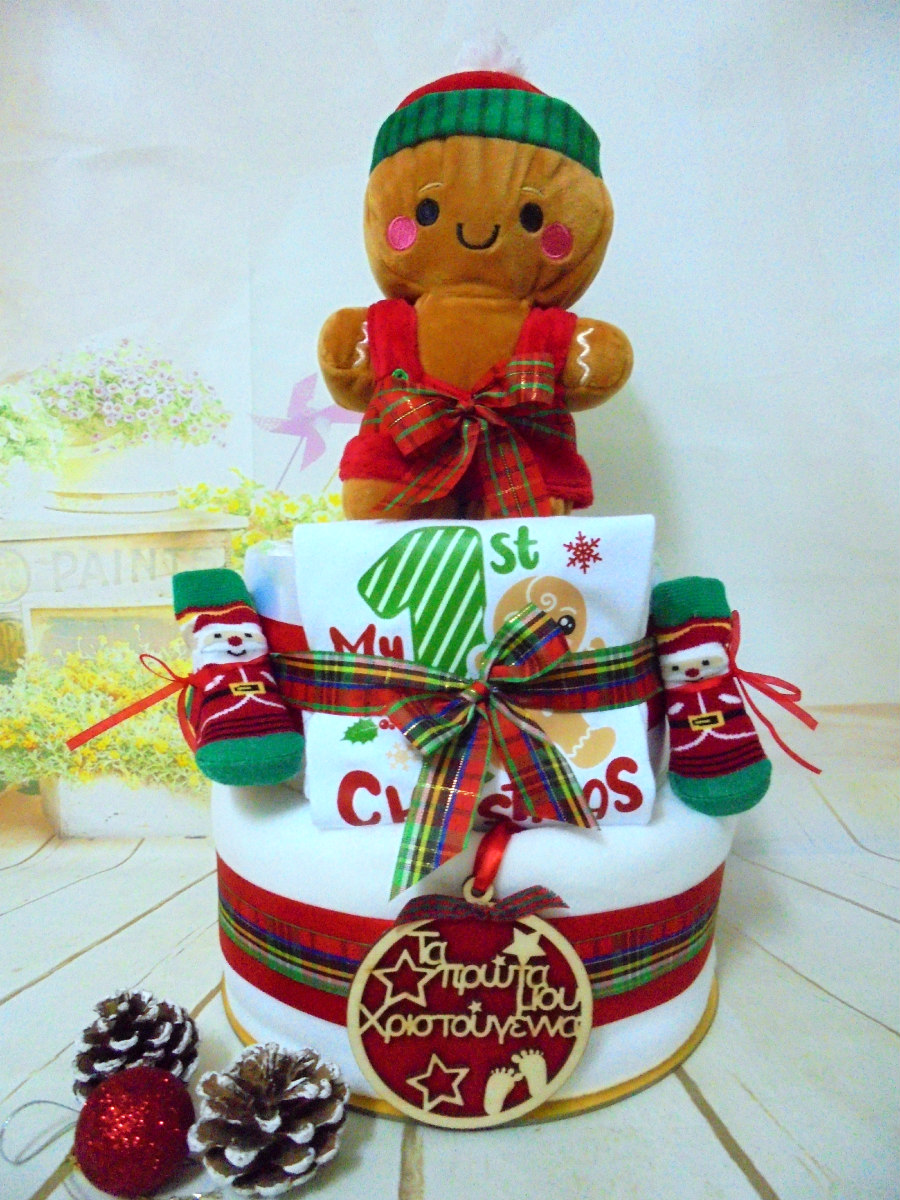 Χριστουγεννιάτικο μπισκοτάκι (boy) 2όροφη μωρότουρτα