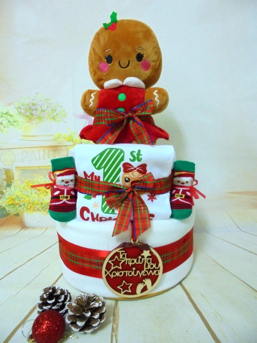 Χριστουγεννιάτκο μπισκοτάκι (girl) 2όροφη μωροτουρτα