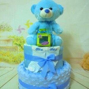 Blue baby love 2όροφη μωρότουρτα