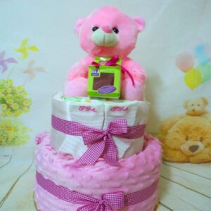 Pink baby love 2όροφη μωρότουρτα