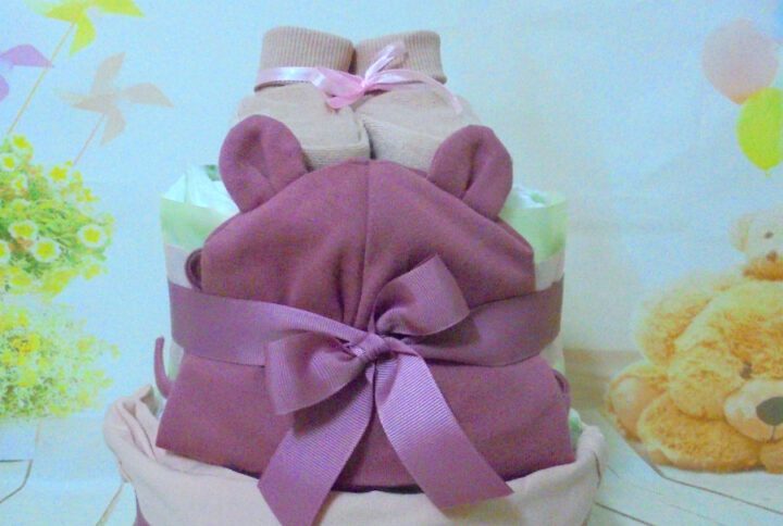 Raspberry pie organic diapercake 2όροφη μωρότουρτα