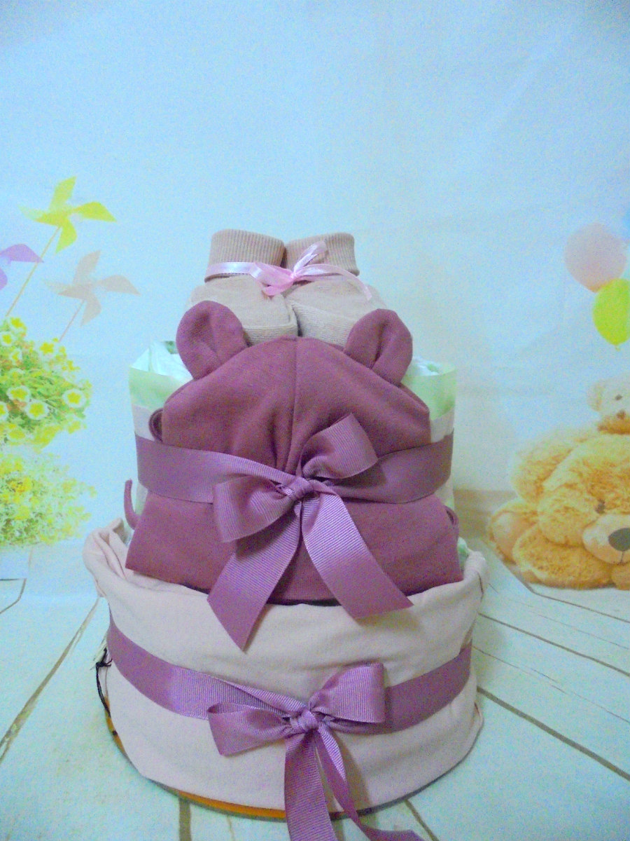 Raspberry pie organic diapercake 2όροφη μωρότουρτα