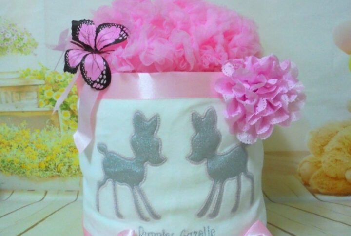 Μωρότουρτα baby flower pot για νεογέννητο κορίτσι