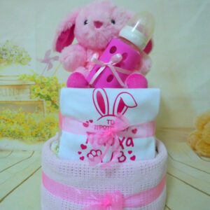 Το πρώτο μου Πάσχα 2όροφη μωρότουρτα ροζ