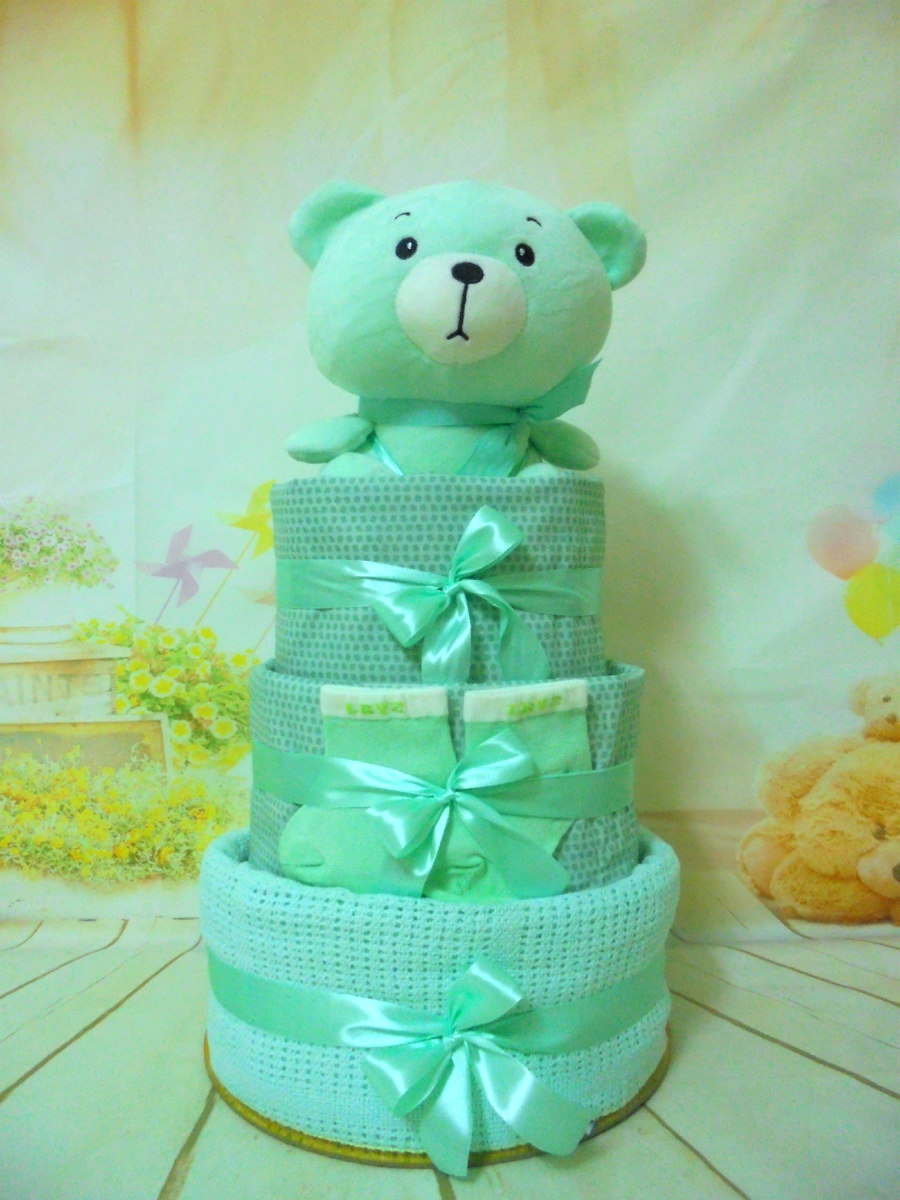 Mint Bear 3όροφη μωρότουρτα